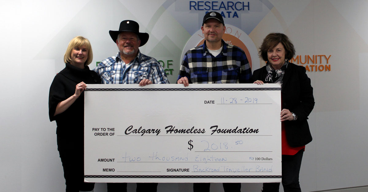 Back Road Travellers Donation calgary homeless foundation success story